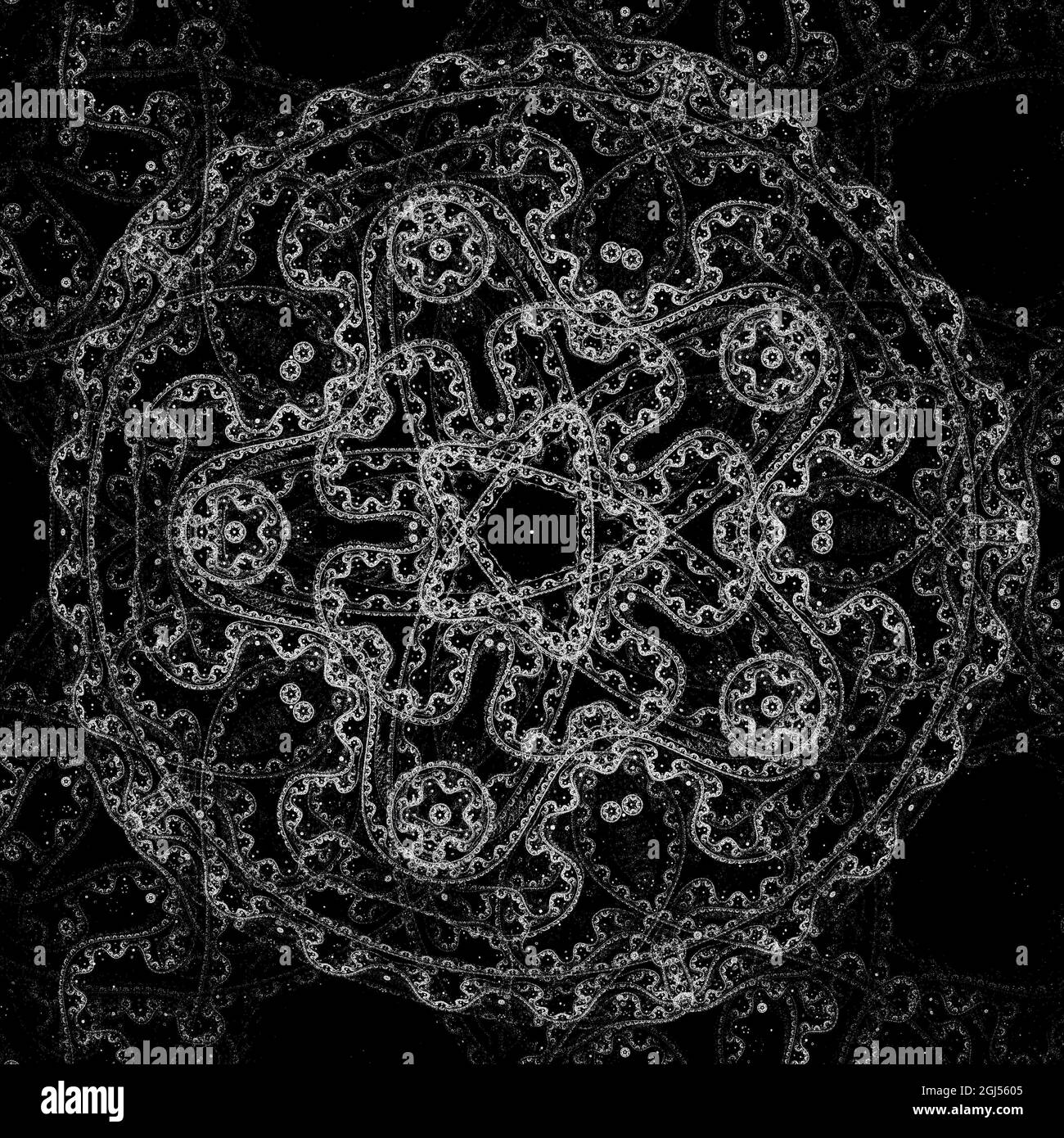 Pentagram Sigil - Flame Fractal Art Foto Stock