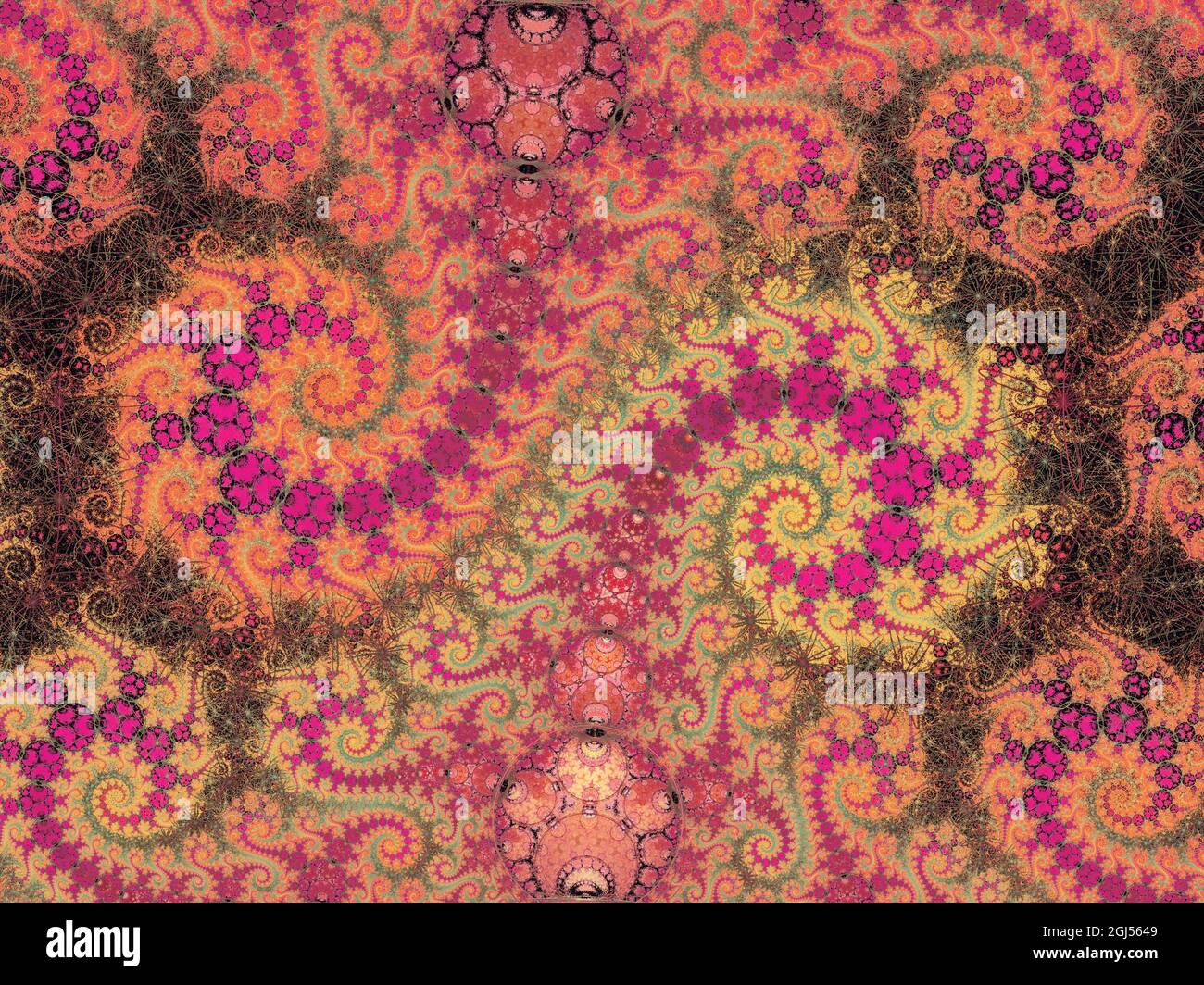 Astratto Swirly Spiral Flame Fractal Design Foto Stock