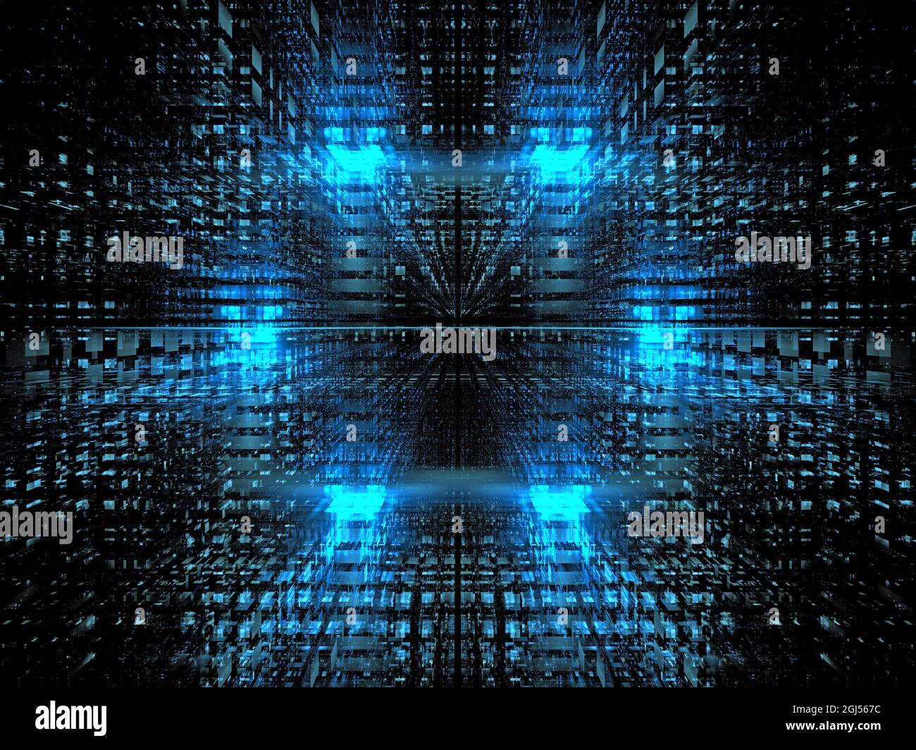 strutture grafiche tridimensionali per i temi della tecnologia, della comunicazione, dell'informazione digitale Foto Stock
