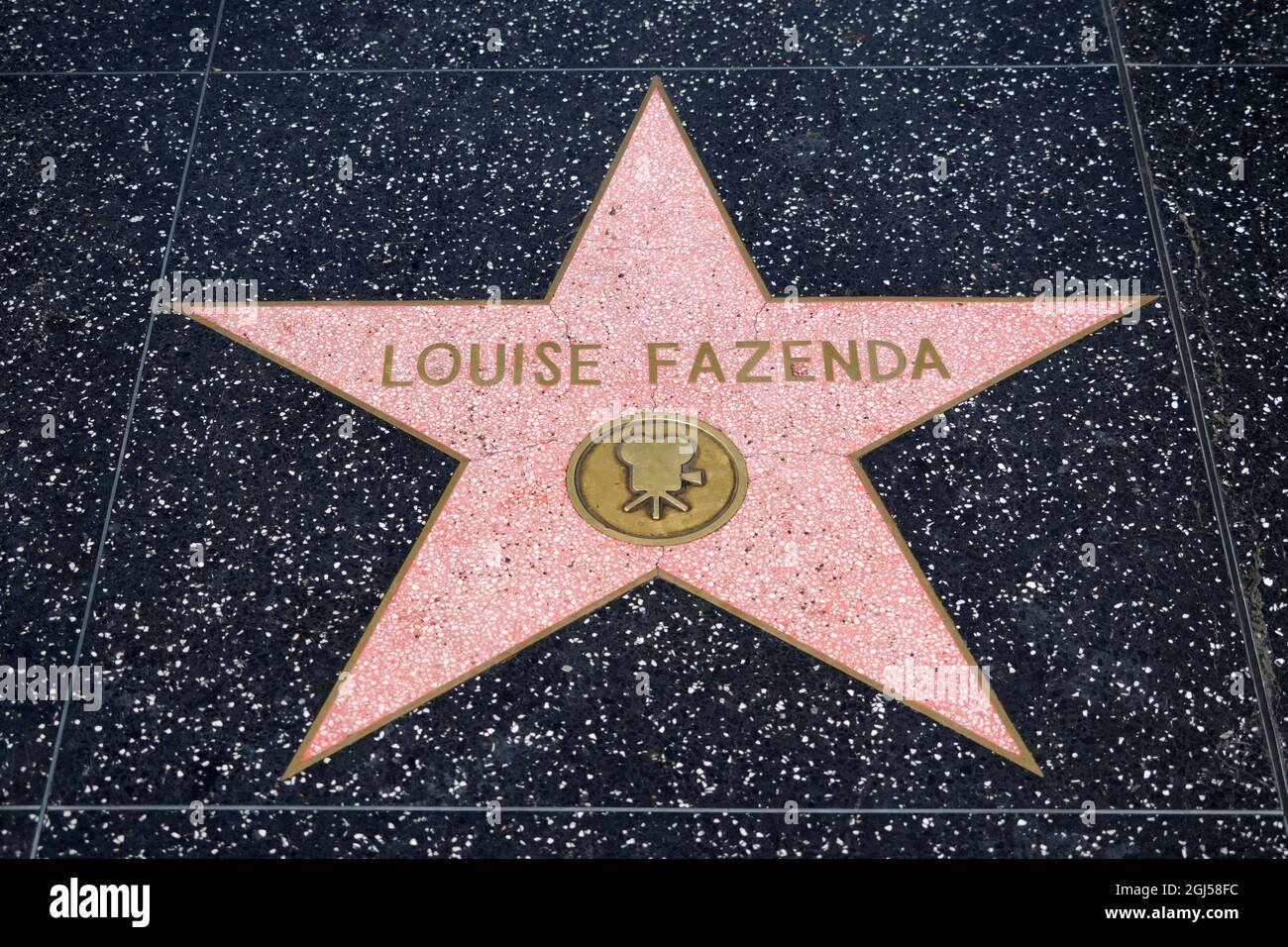 Vista dettagliata della star di Louise Fazienda sulla Hollywood Walk of Fame in Hollywood Blvd., mercoledì 8 settembre 2021, a Los Angeles. Foto Stock