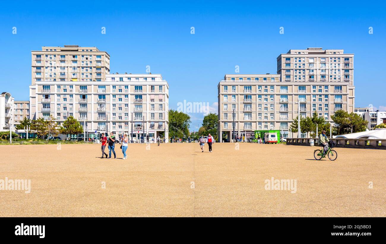 Il complesso 'Porte Oceane' a le Havre, Francia, di Auguste Perret. Foto Stock