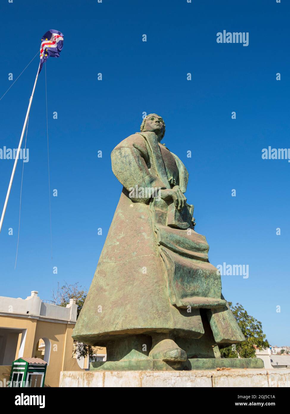 Miradouro Diogo Gomes su Platone. La capitale Praia sull'isola di Santiago (Ilha de Santiago), Capo Verde nell'Equatoriale Atlantico. Foto Stock