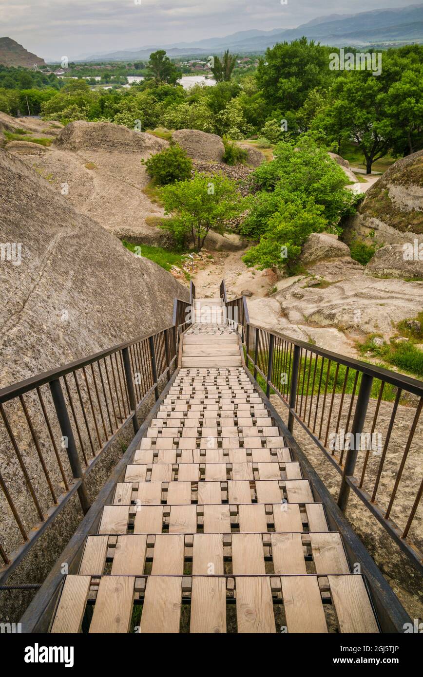 Georgia, Uplistsikhe. 7 ° secolo grotta città. Foto Stock