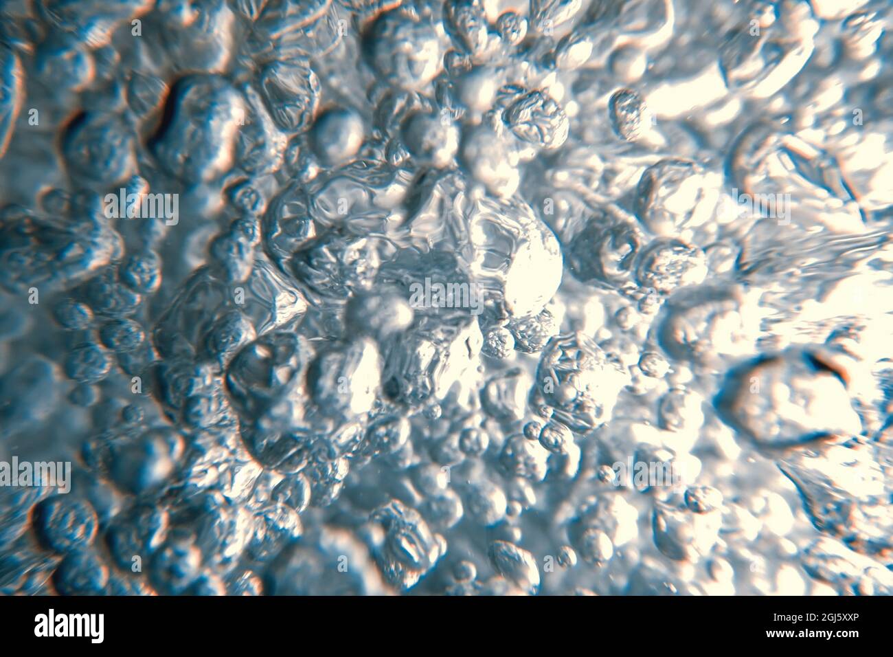 Bolle d'aria, bolle subacquee Abstract fondo subacqueo. Foto Stock