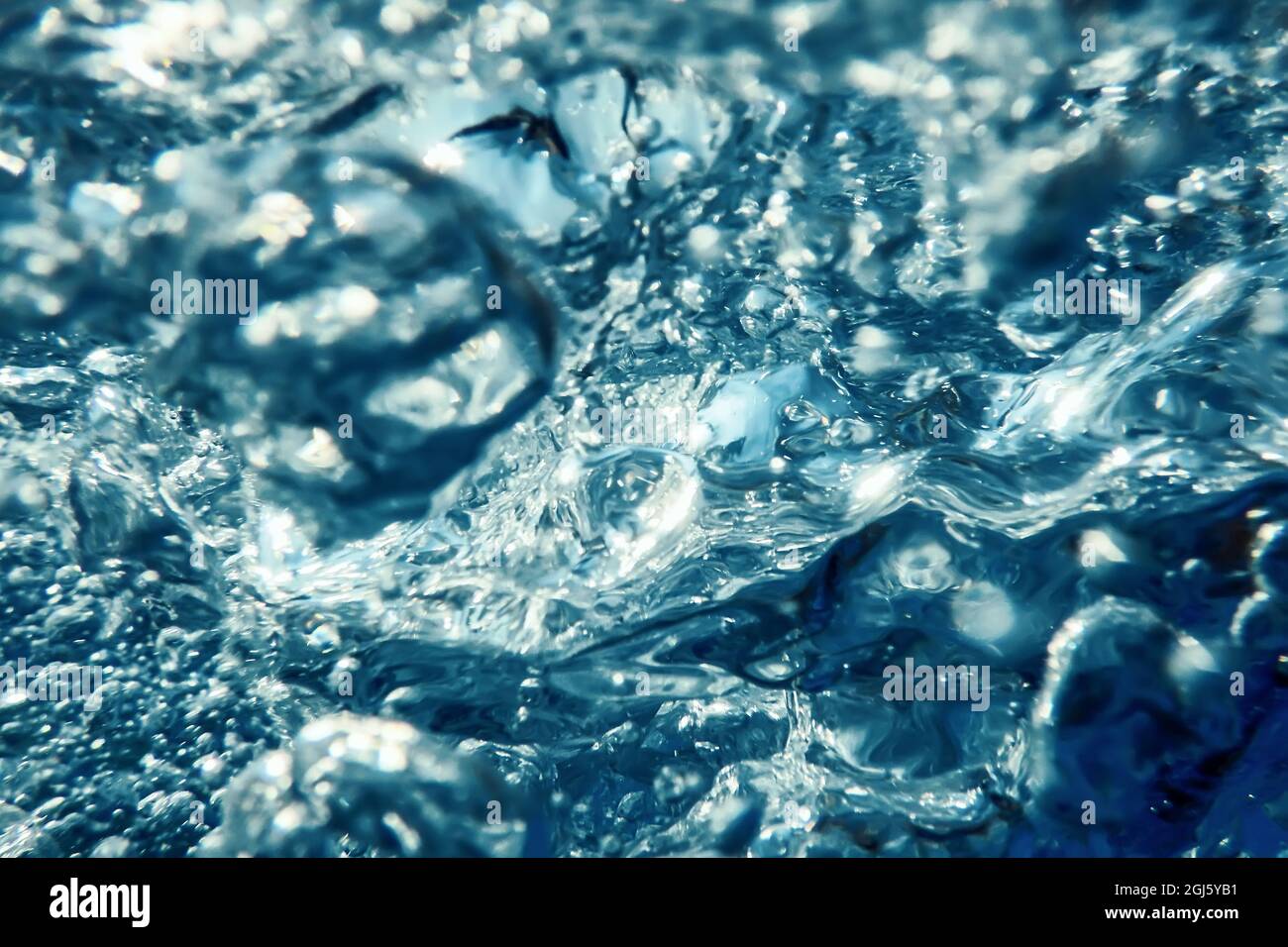 Bolle d'aria, bolle subacquee Abstract fondo subacqueo. Foto Stock