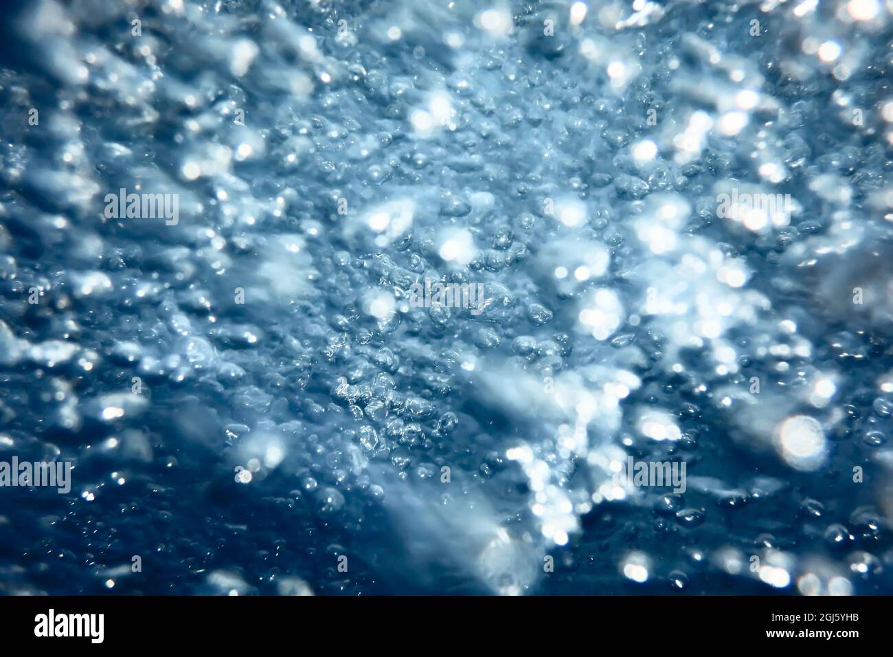 Bolle astratte in acqua, bolle d'aria acqua sfondo Foto Stock
