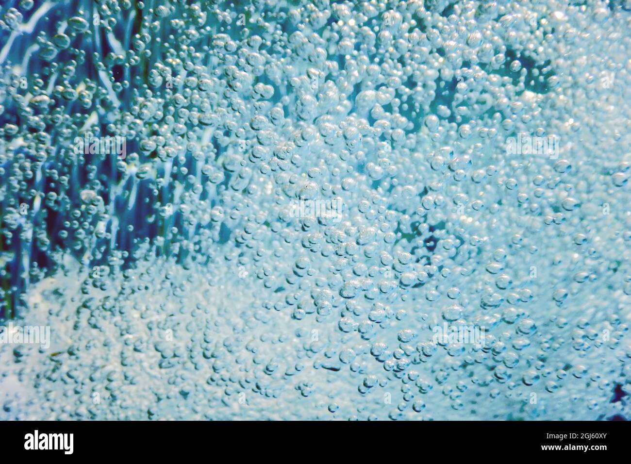 Bolle d'aria, bolle subacquee Abstract fondo subacqueo. Foto Stock