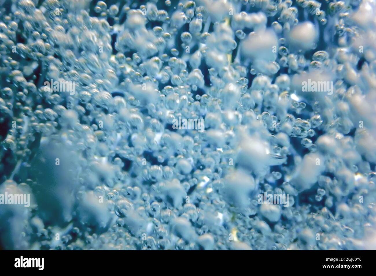 Bolle d'aria, bolle subacquee Abstract fondo subacqueo. Foto Stock