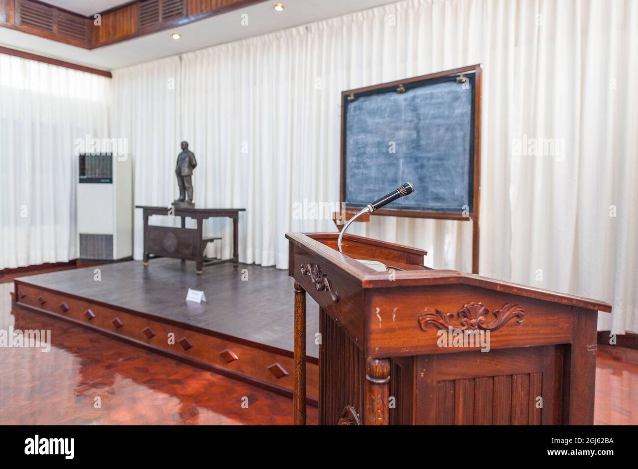 Laos, Vientiane. Kaysone Phomvihane Memorial, ex casa del leader comunista del Laos in ex compound della CIA, primo edificio interno del Lao Politburo. Foto Stock