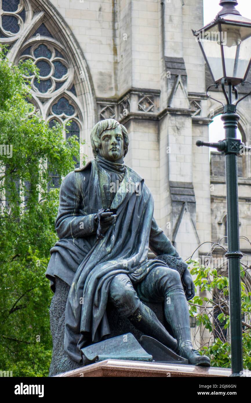 Statua di Robert Burns a Dunedin Nuova Zelanda scolpita da John Steell Foto Stock