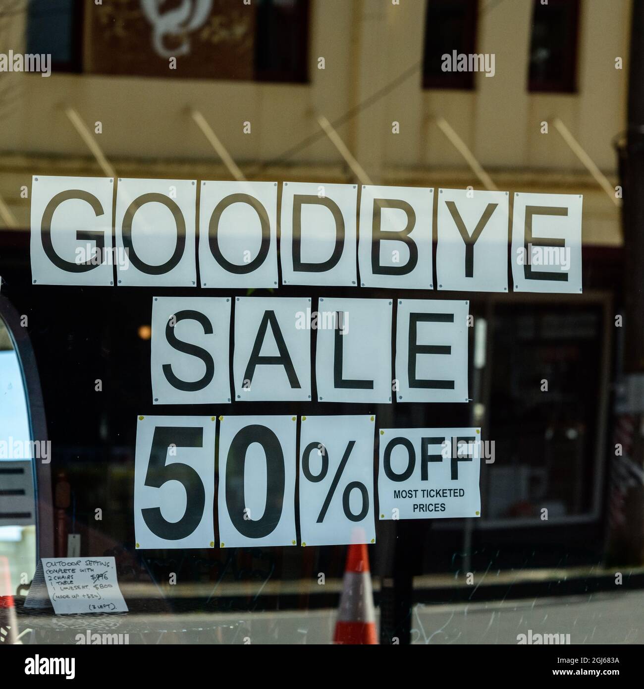 Chiusura del punto vendita a Ballarat a causa di frequenti blocchi di Covid 19 Foto Stock