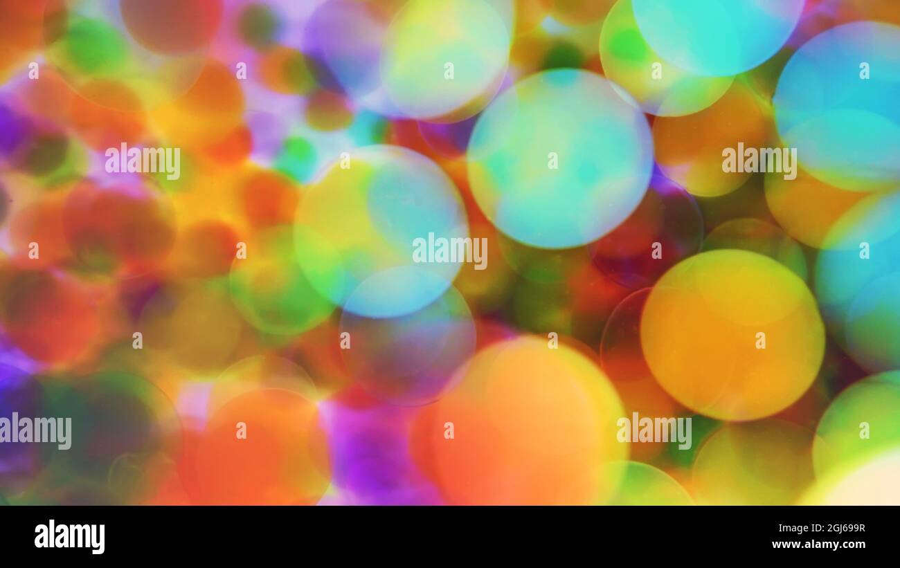 Bolle colorate sfondo, Abstract effetto bokeh colorato Foto Stock
