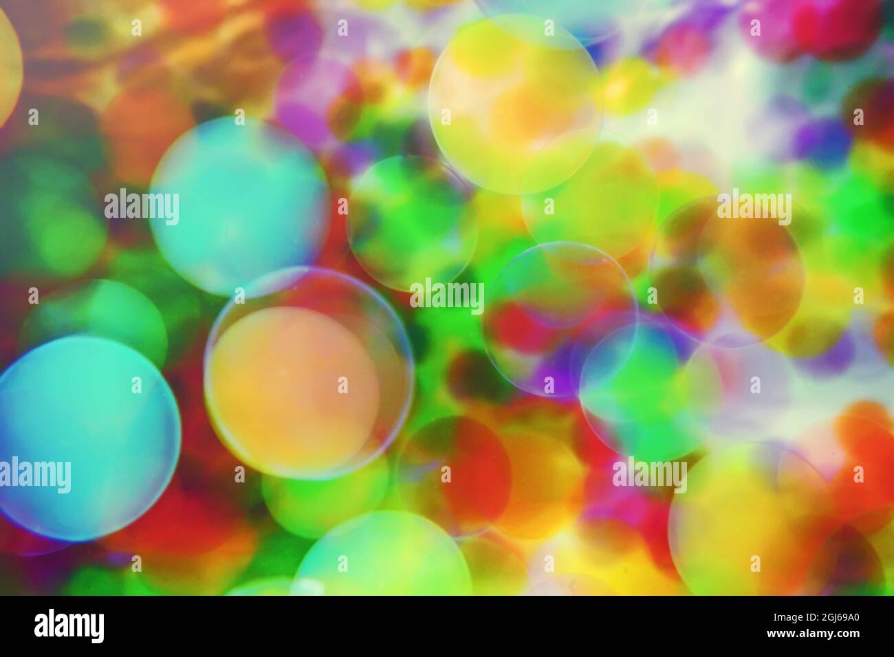 Bolle colorate sfondo, Abstract effetto bokeh colorato Foto Stock