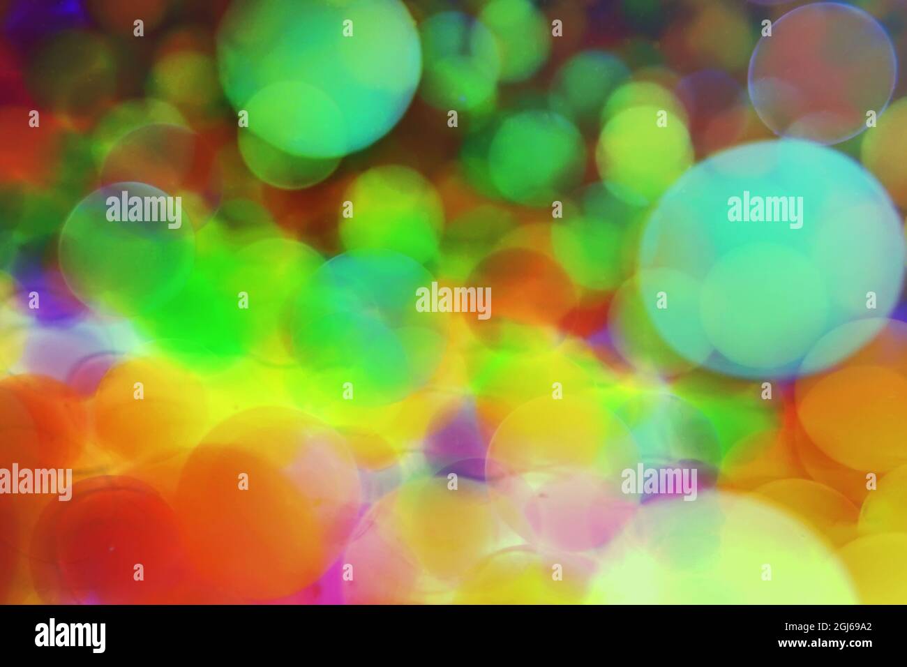 Bolle colorate sfondo, Abstract effetto bokeh colorato Foto Stock