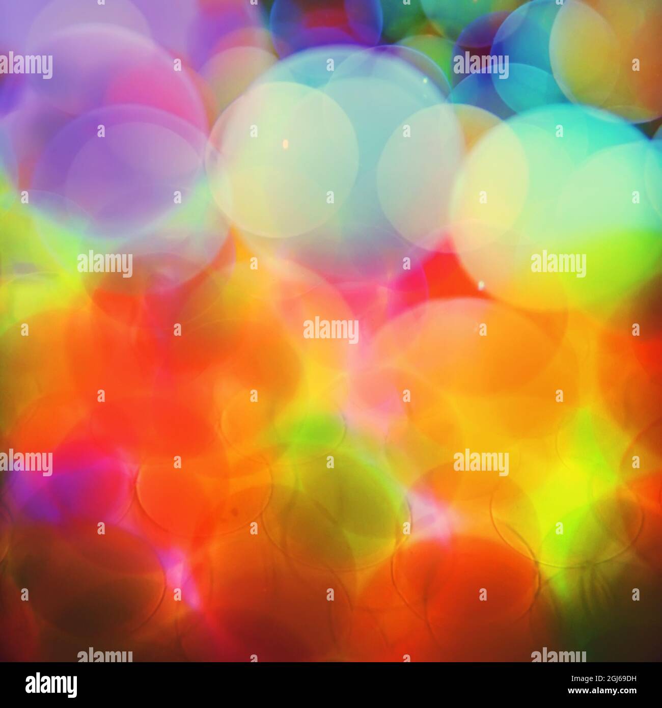 Bolle colorate sfondo, Abstract effetto bokeh colorato Foto Stock