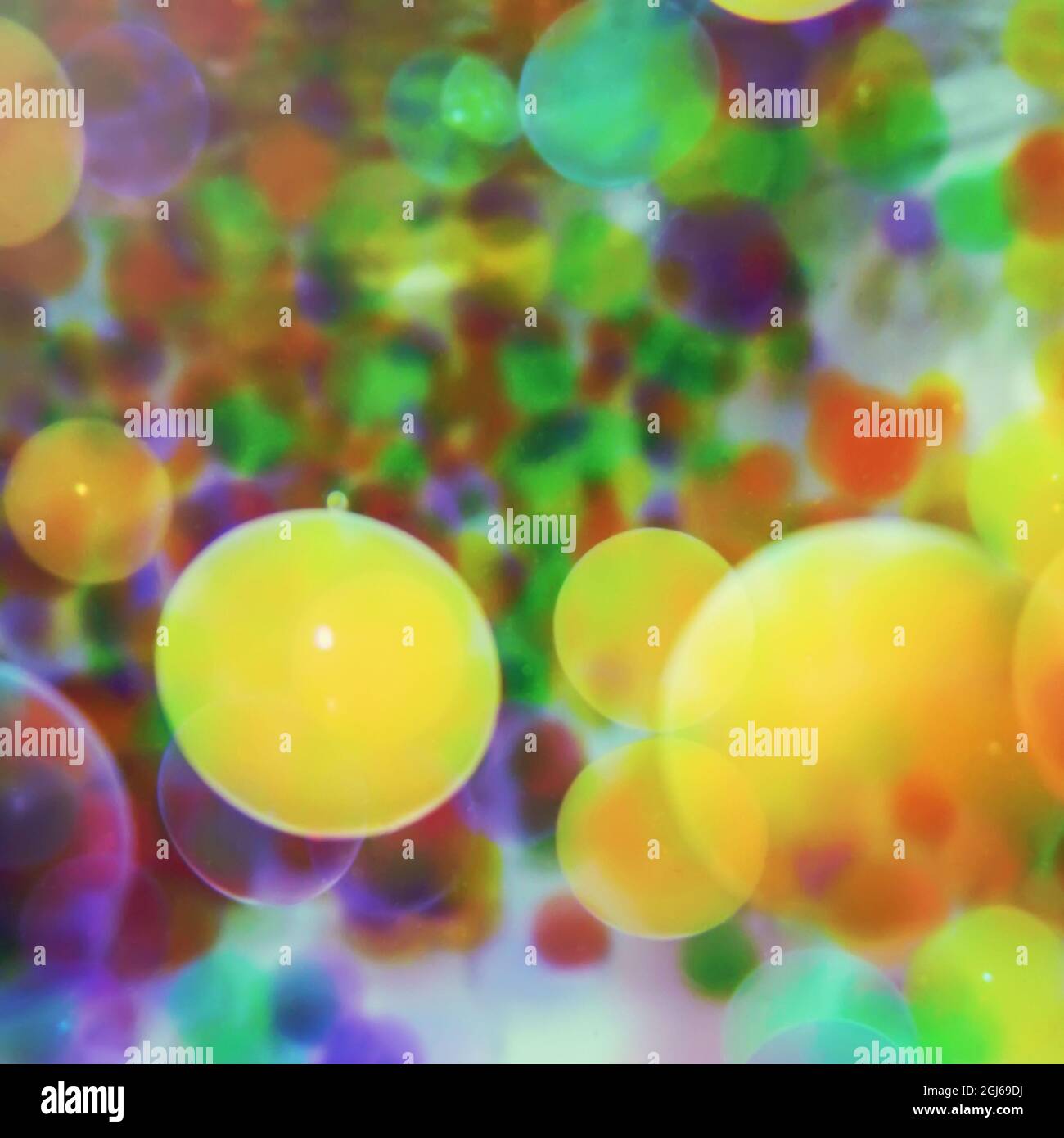 Bolle colorate sfondo, Abstract effetto bokeh colorato Foto Stock