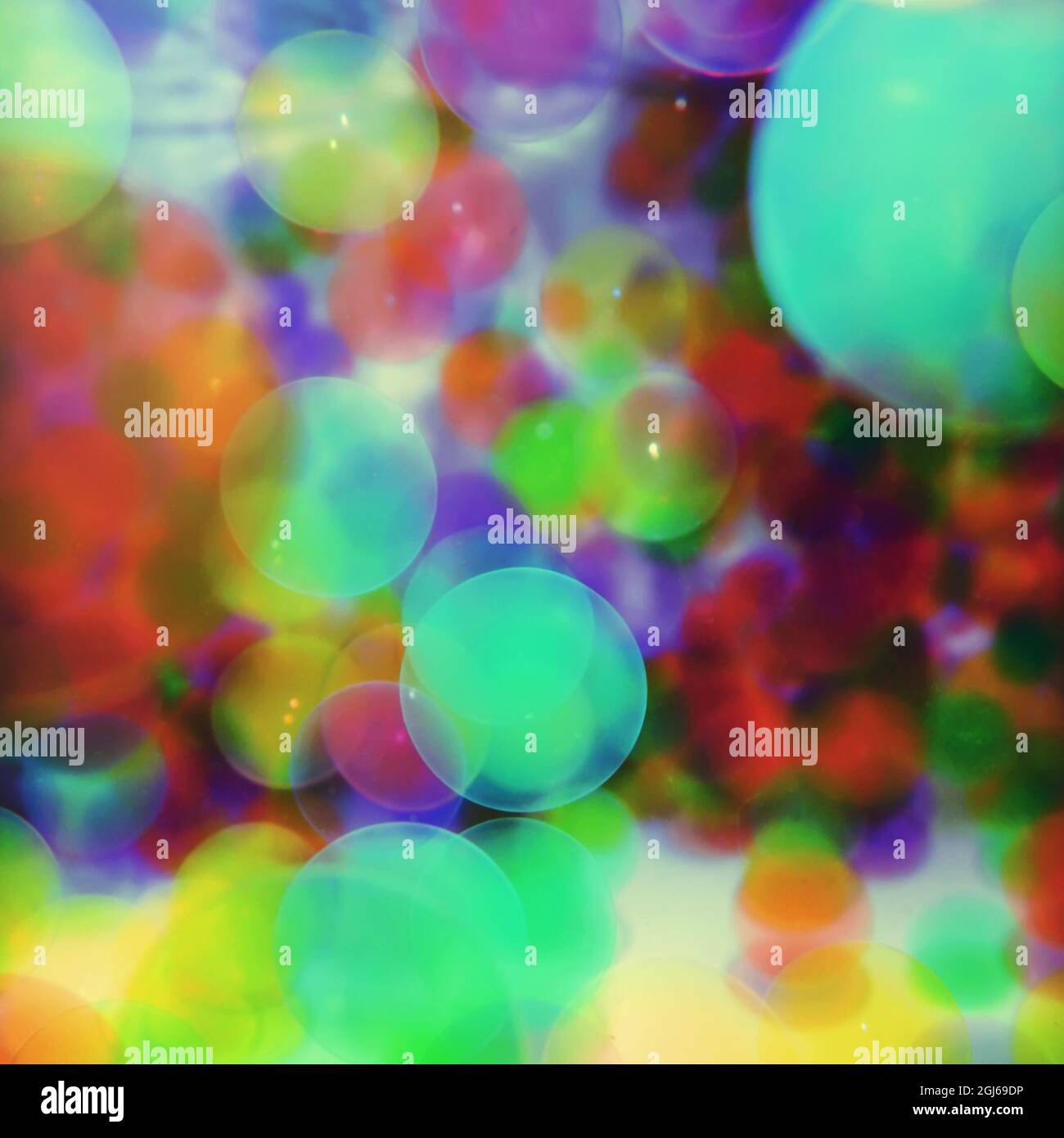 Bolle colorate sfondo, Abstract effetto bokeh colorato Foto Stock