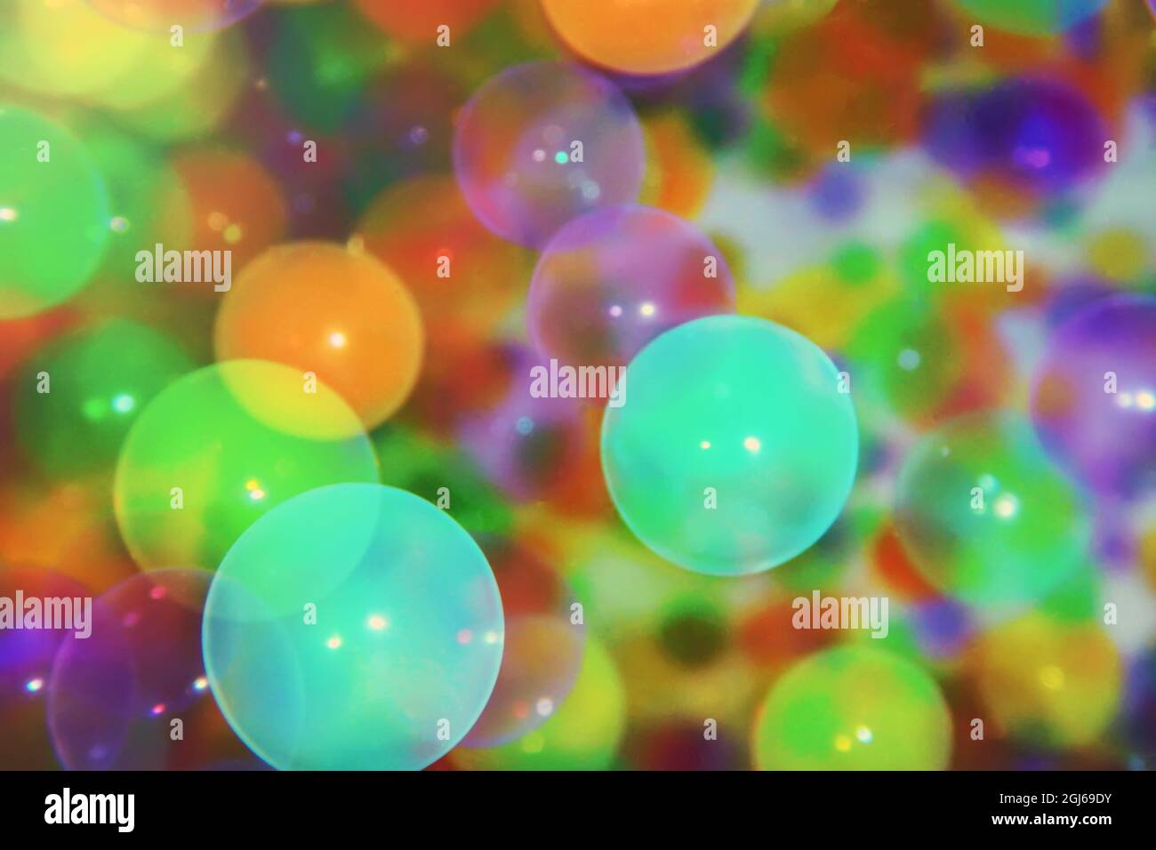 Bolle colorate sfondo, Abstract effetto bokeh colorato Foto Stock