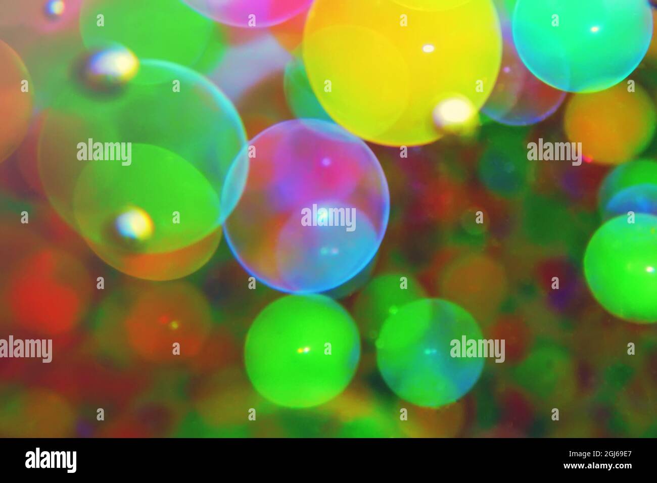 Bolle colorate sfondo, Abstract effetto bokeh colorato Foto Stock