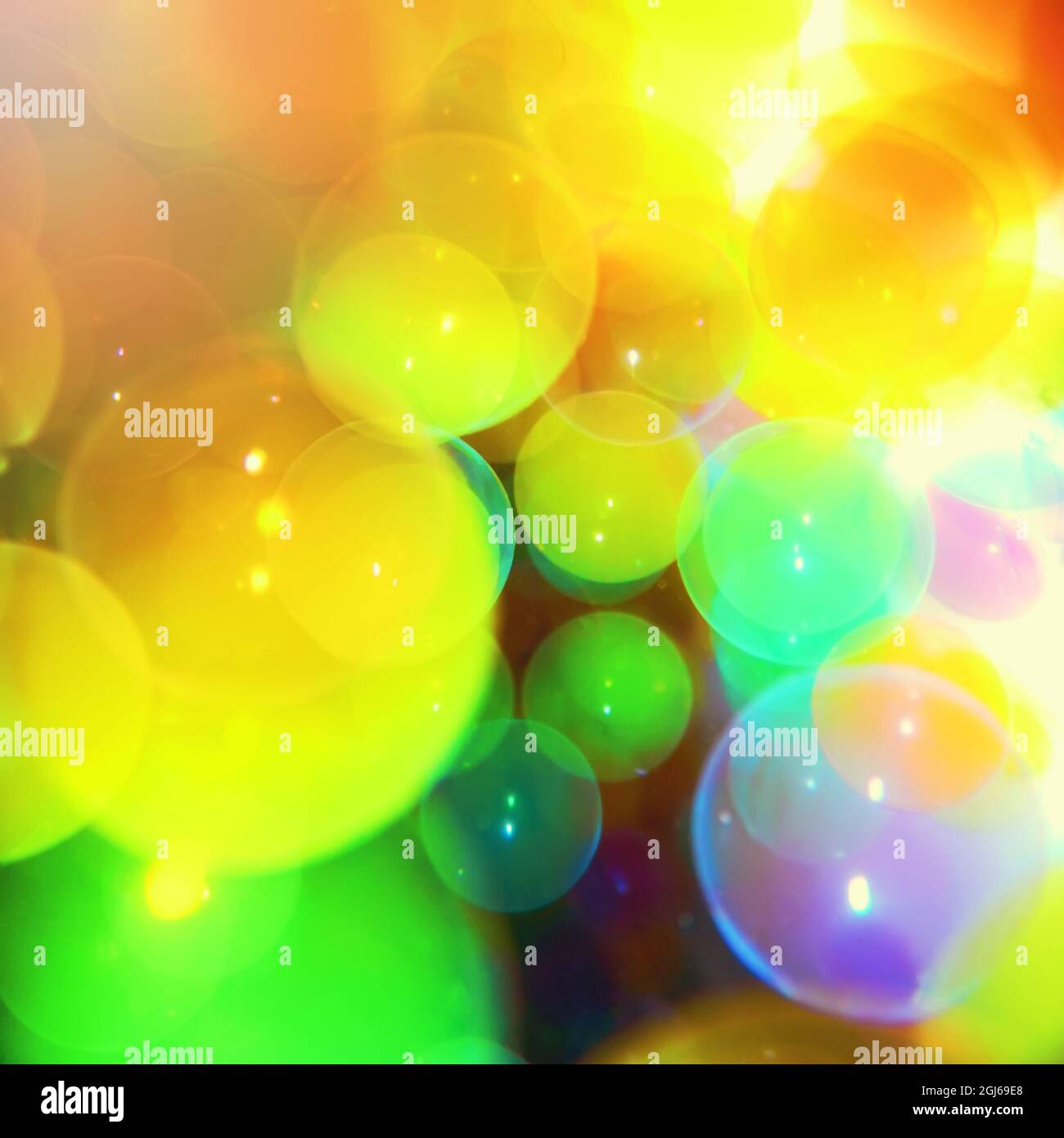 Bolle colorate sfondo, Abstract effetto bokeh colorato Foto Stock