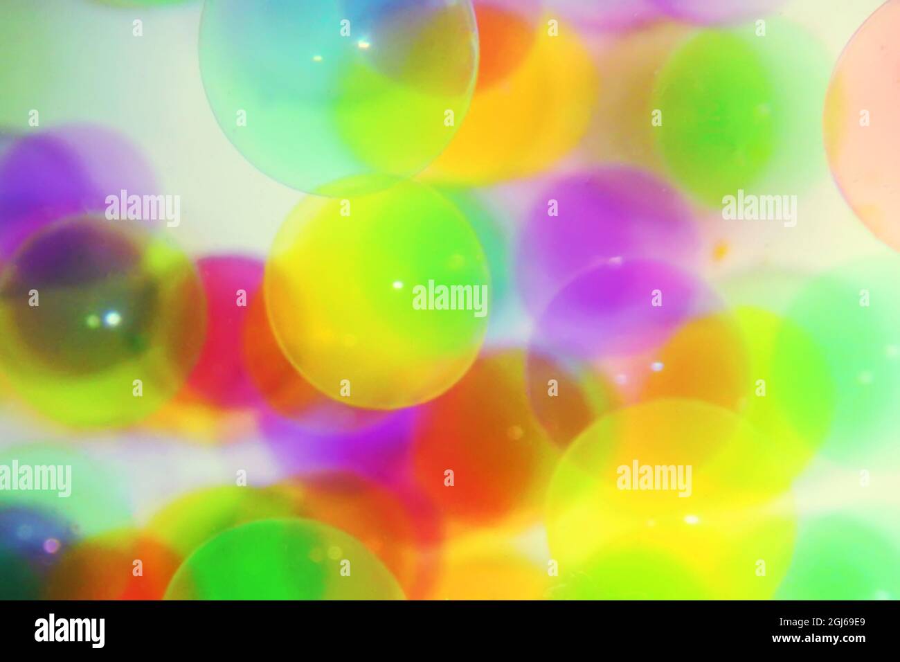 Bolle colorate sfondo, Abstract effetto bokeh colorato Foto Stock