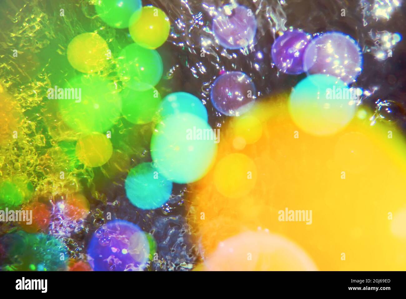 Bolle colorate sfondo, Abstract effetto bokeh colorato Foto Stock