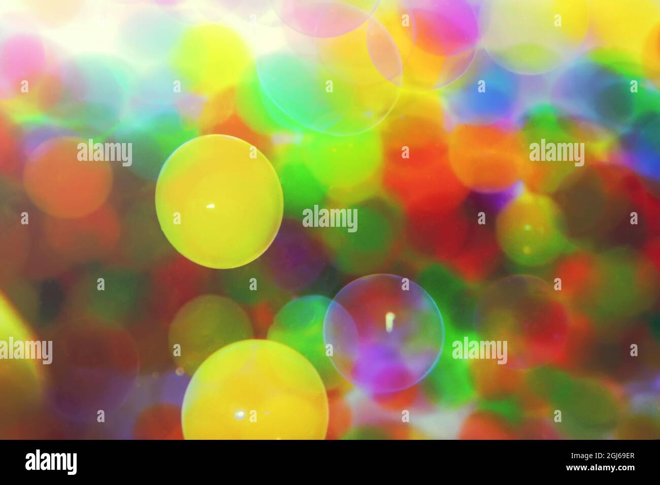Bolle colorate sfondo, Abstract effetto bokeh colorato Foto Stock