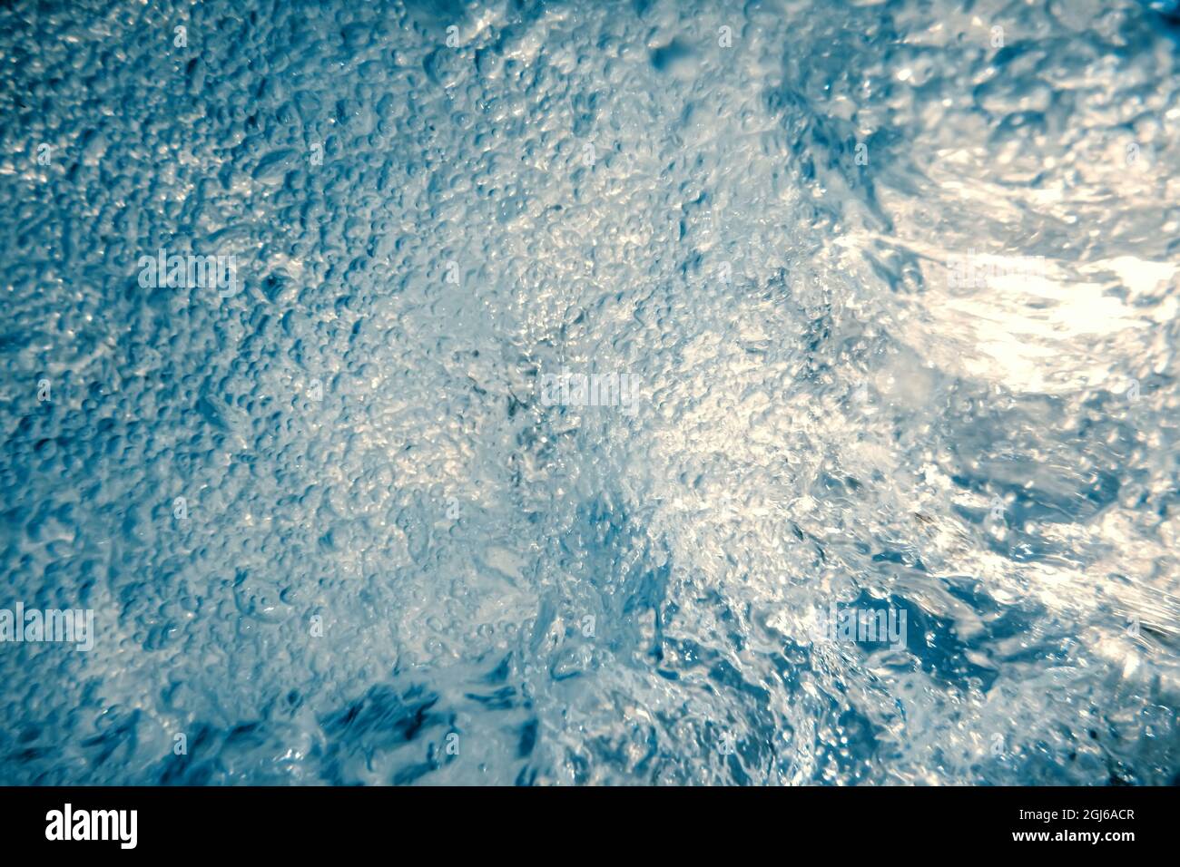 Bolle d'aria, bolle subacquee Abstract fondo subacqueo. Foto Stock