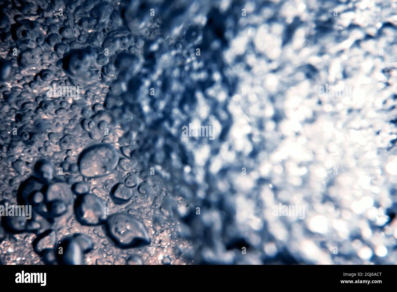 Bolle d'aria, bolle subacquee Abstract fondo subacqueo. Foto Stock