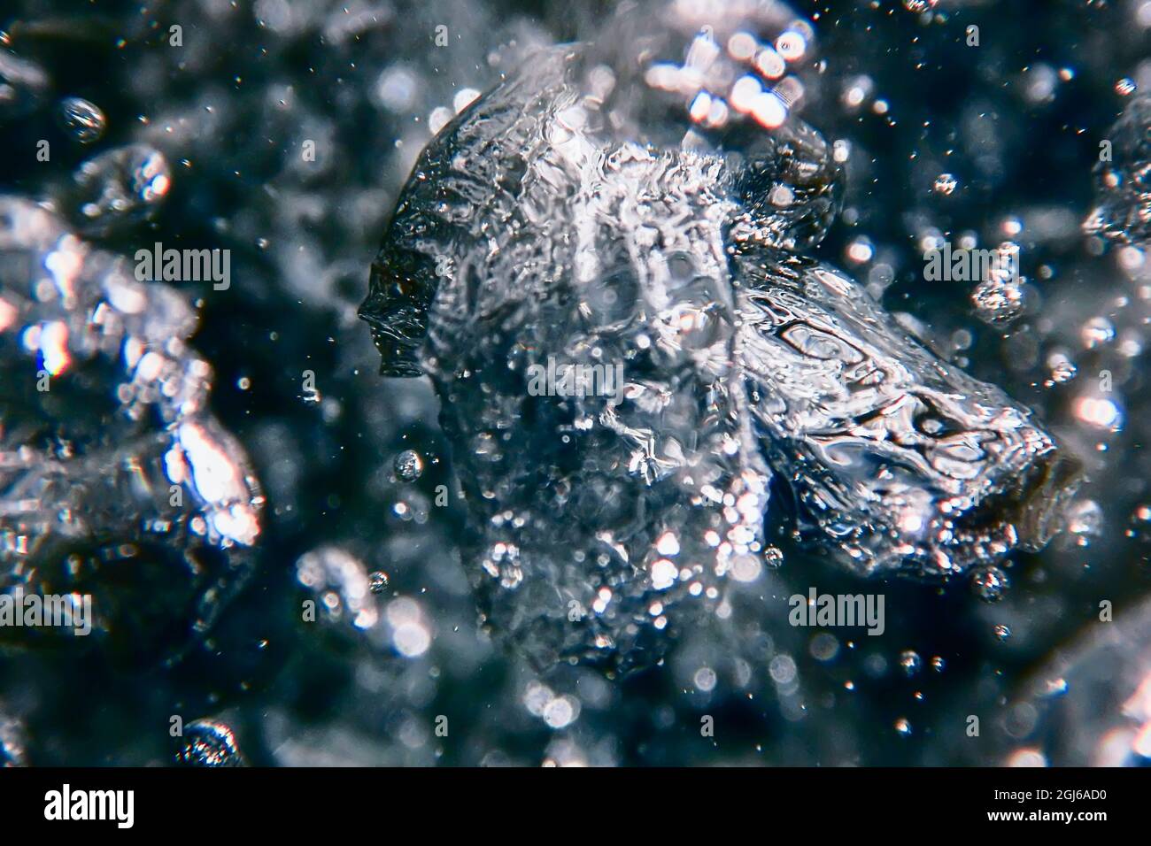 Bolle astratte in acqua, bolle d'aria acqua sfondo Foto Stock