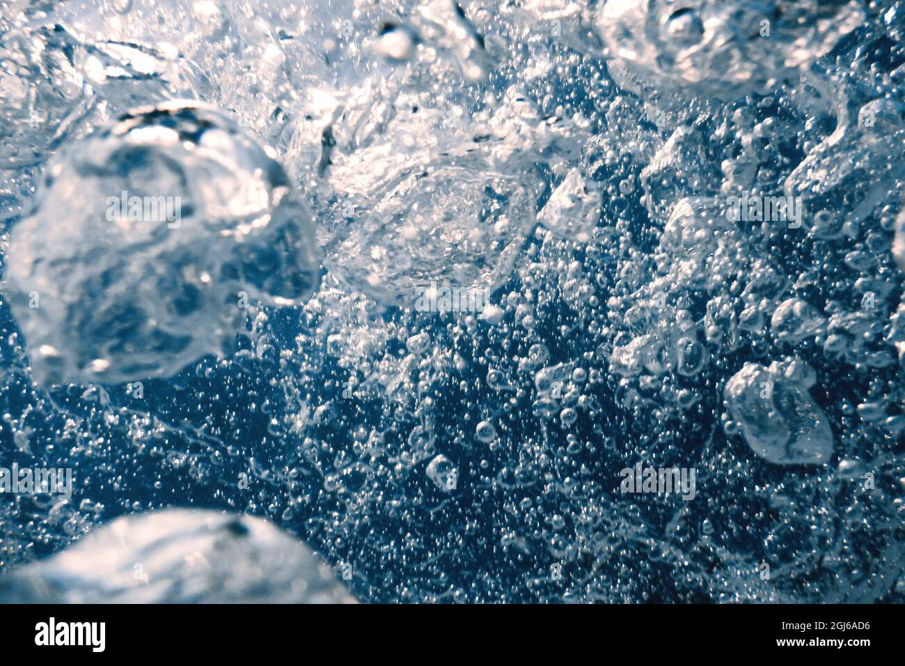 Bolle d'aria, bolle subacquee Abstract fondo subacqueo. Foto Stock