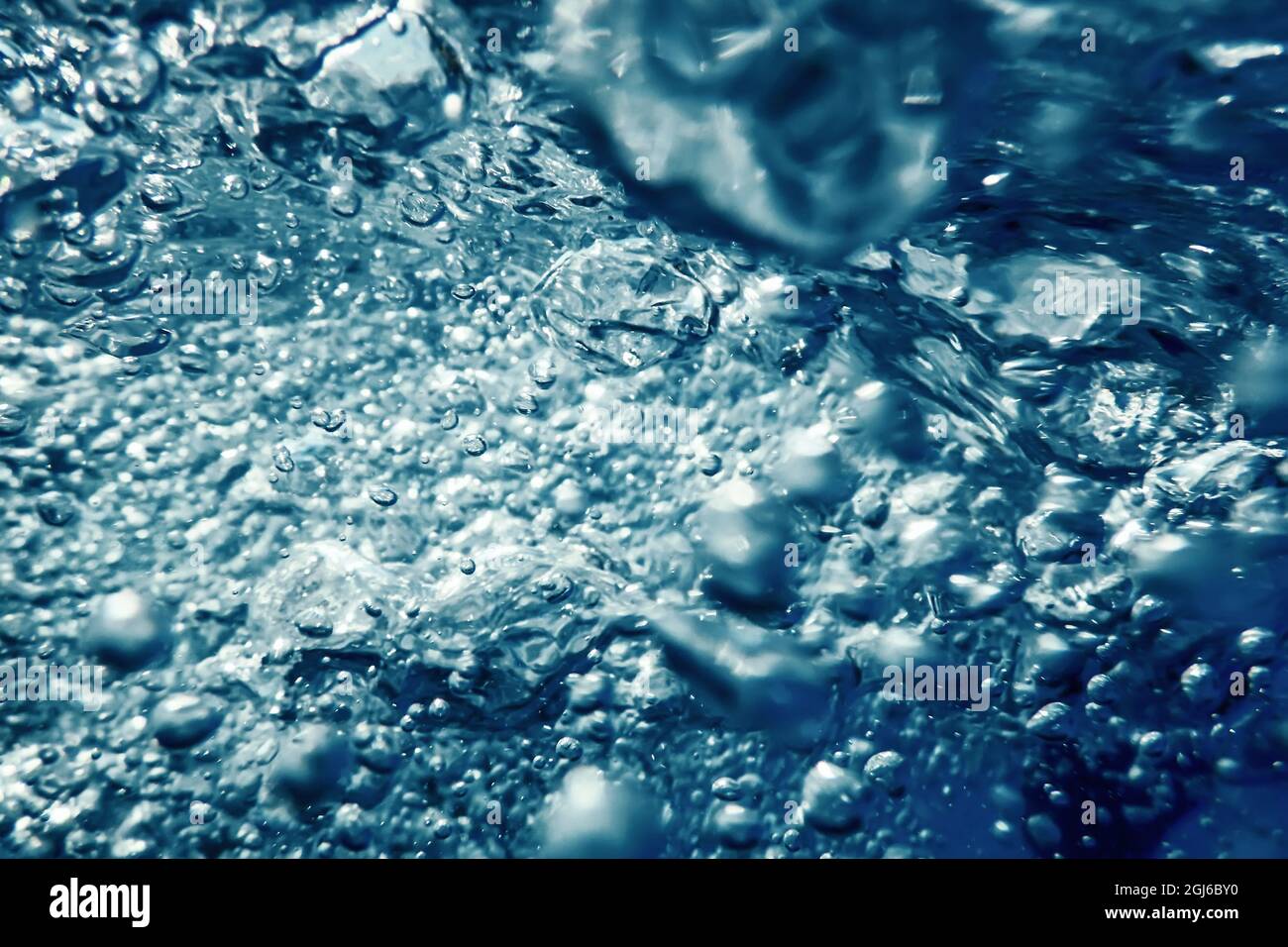 Bolle d'aria, bolle subacquee Abstract fondo subacqueo. Foto Stock