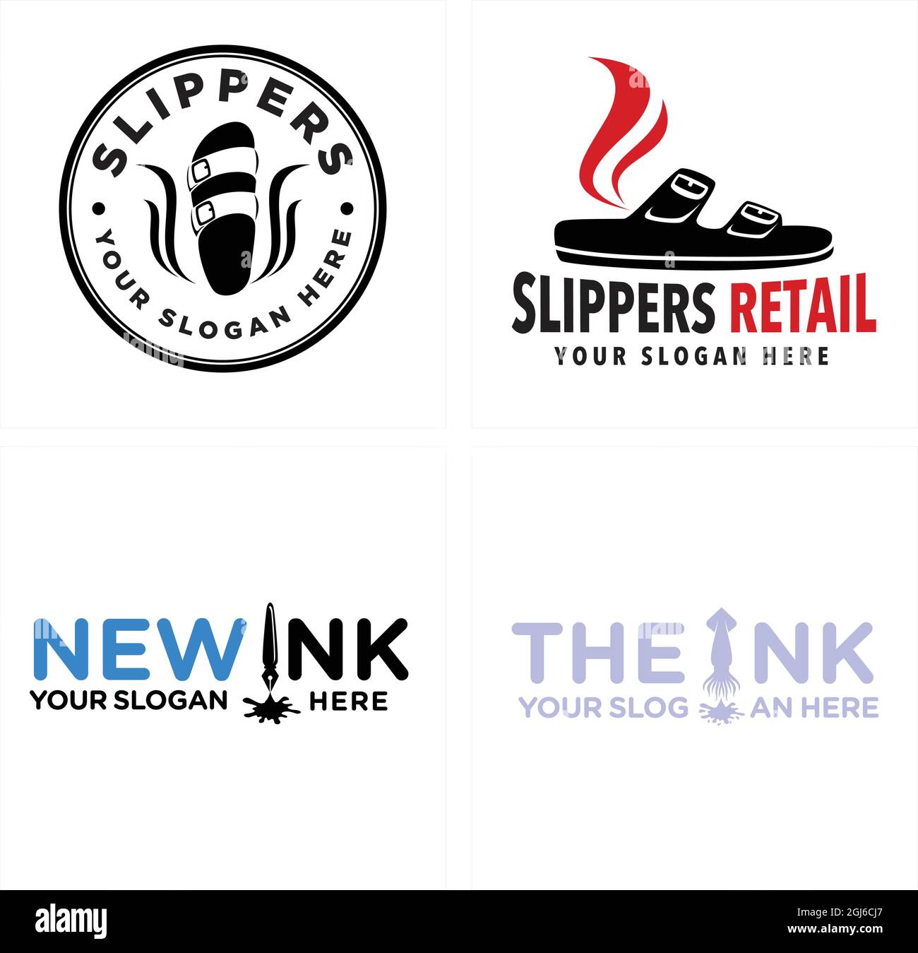 Vendita al dettaglio pantofole logo design Illustrazione Vettoriale