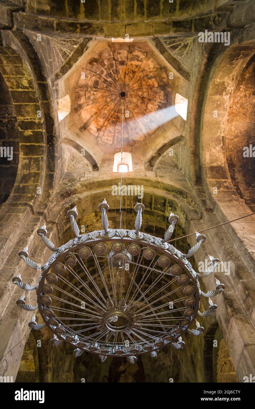 Armenia, Canyon Debed, Odzun. Chiesa di Sant'Astvatsatsin, V secolo, leggendario luogo di sepoltura per le vesti di Gesù Cristo. Foto Stock
