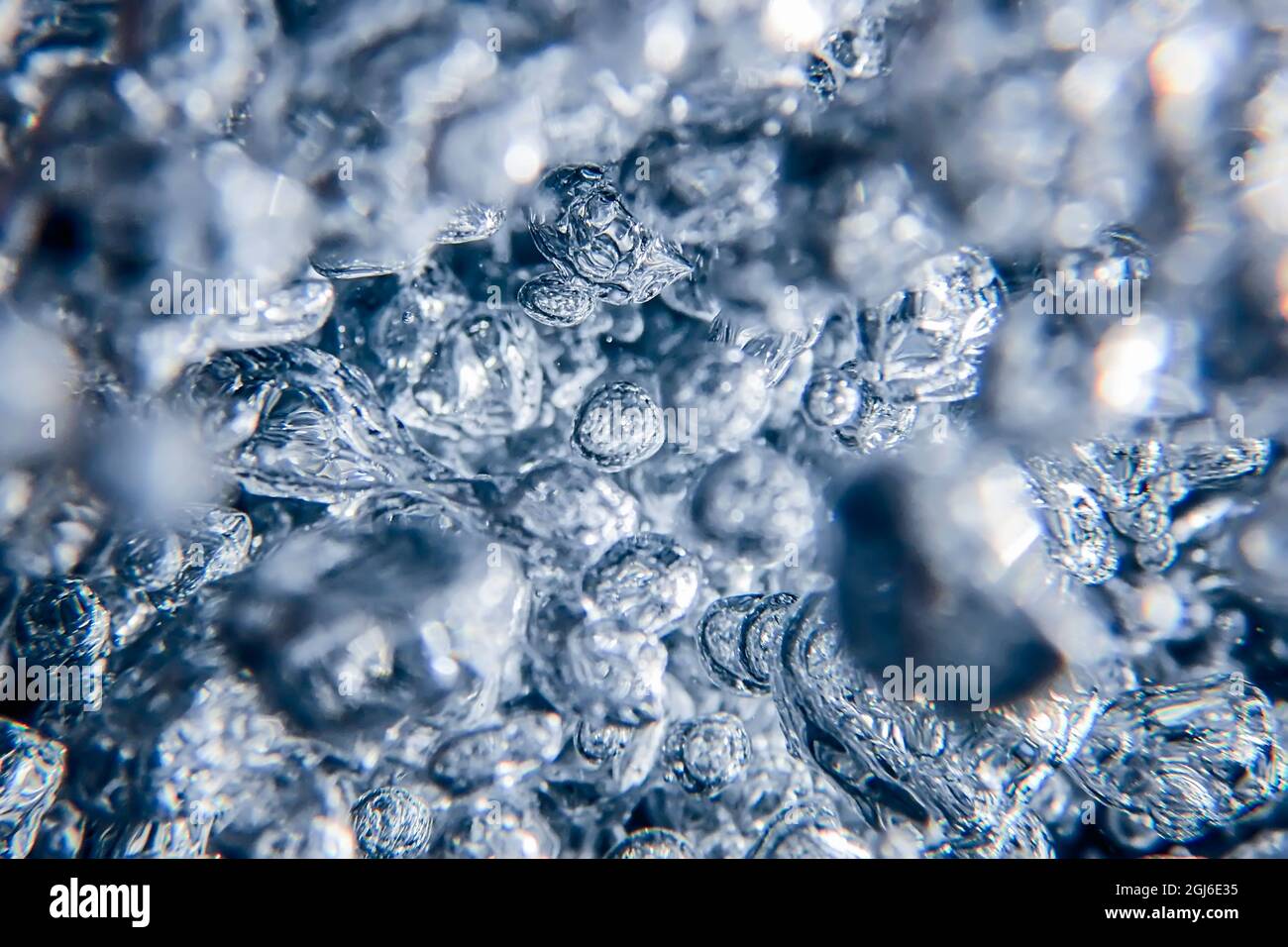 Bolle astratte in acqua, bolle d'aria acqua sfondo Foto Stock