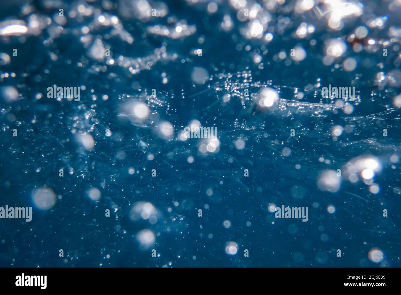 Bolle astratte in acqua, bolle d'aria acqua sfondo Foto Stock