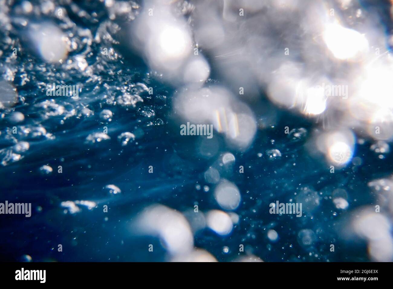 Bolle astratte in acqua, bolle d'aria acqua sfondo Foto Stock