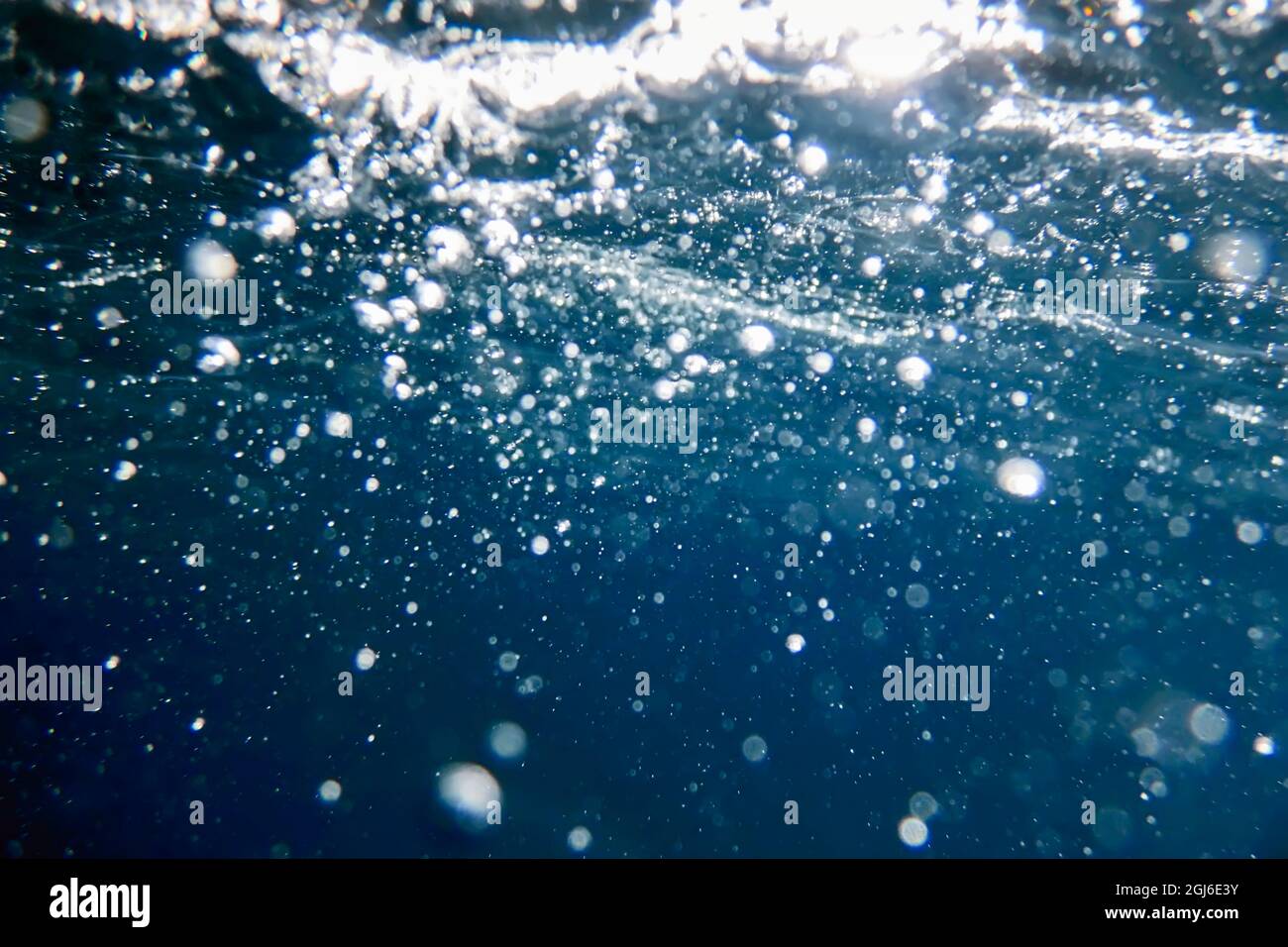 Bolle astratte in acqua, bolle d'aria acqua sfondo Foto Stock