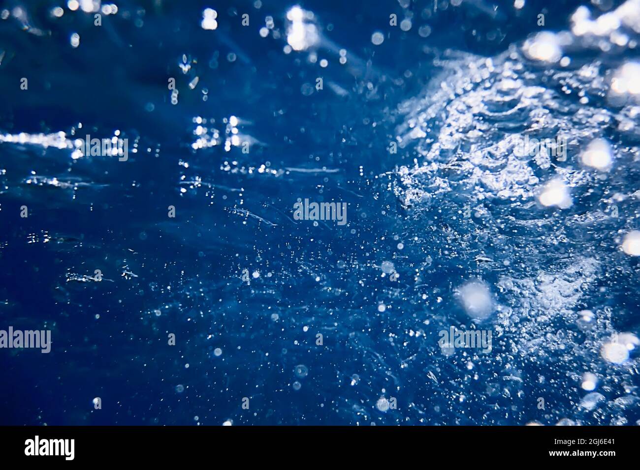Bolle astratte in acqua, bolle d'aria acqua sfondo Foto Stock