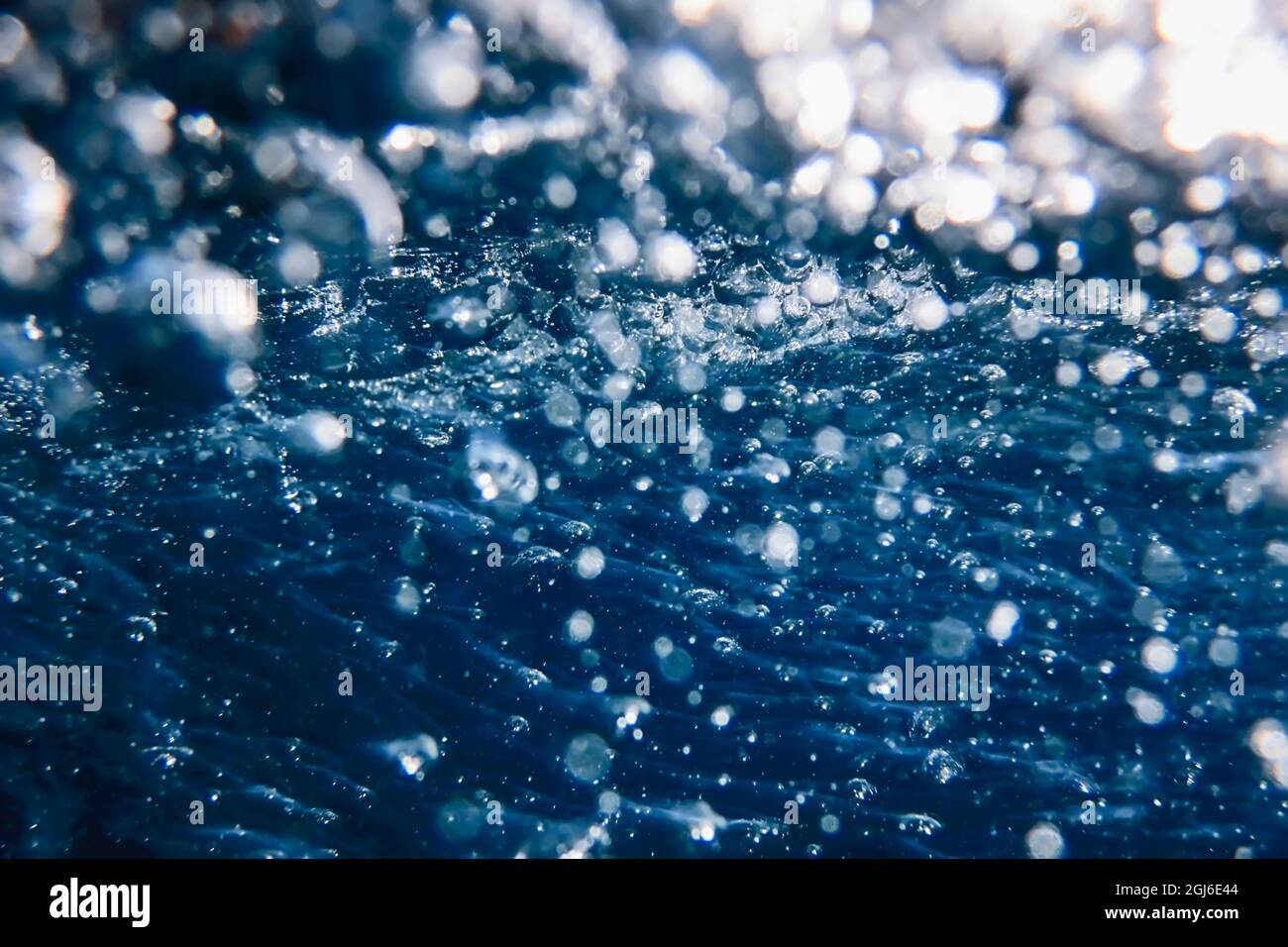 Bolle astratte in acqua, bolle d'aria acqua sfondo Foto Stock