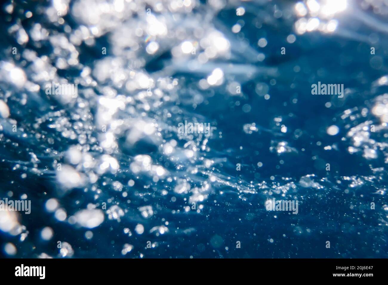 Bolle astratte in acqua, bolle d'aria acqua sfondo Foto Stock