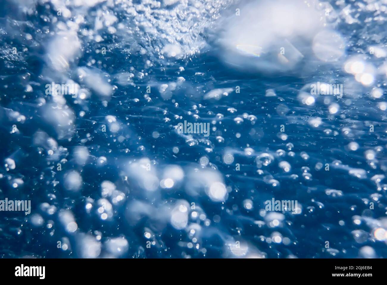 Bolle astratte in acqua, bolle d'aria acqua sfondo Foto Stock