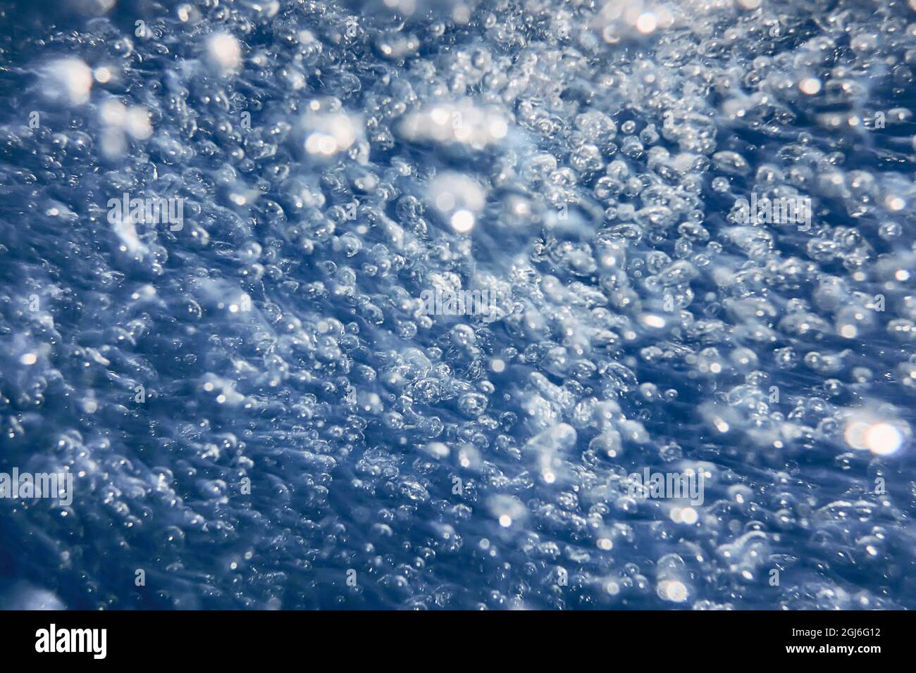 Bolle astratte in acqua, bolle d'aria acqua sfondo Foto Stock