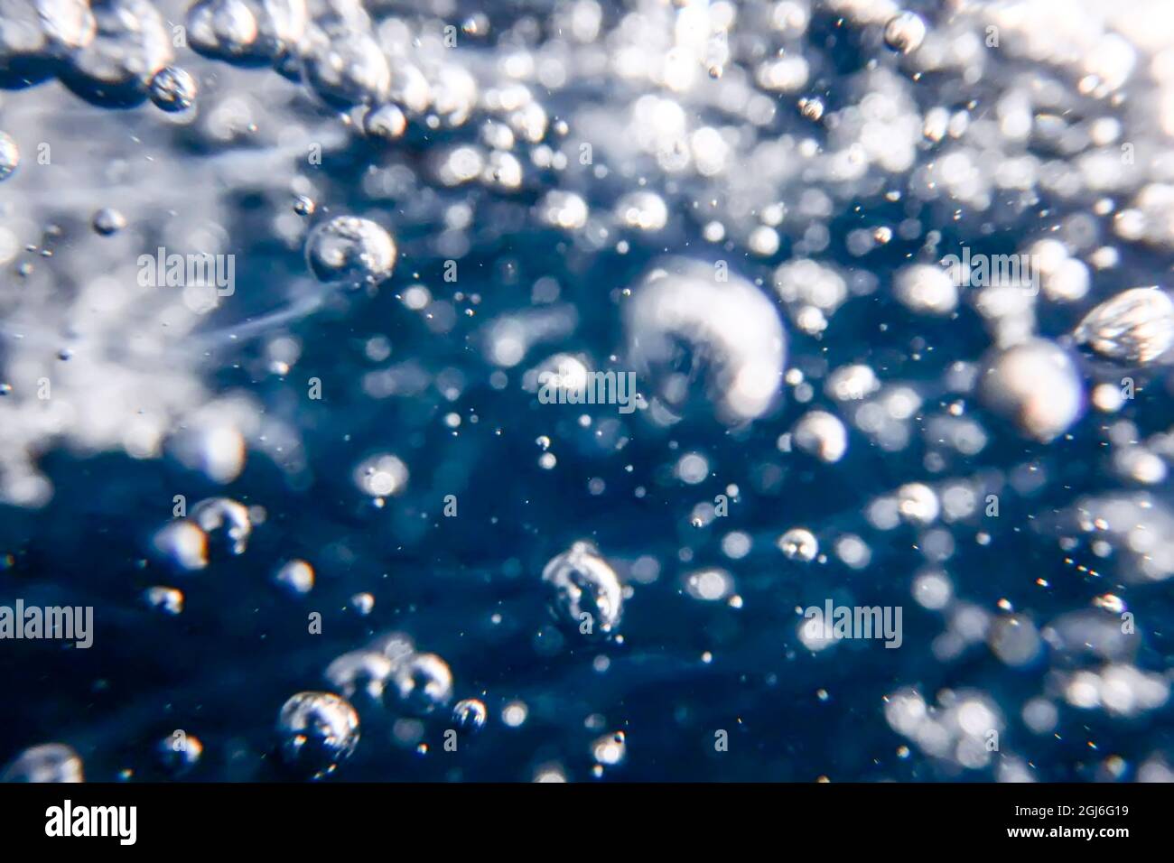 Bolle astratte in acqua, bolle d'aria acqua sfondo Foto Stock