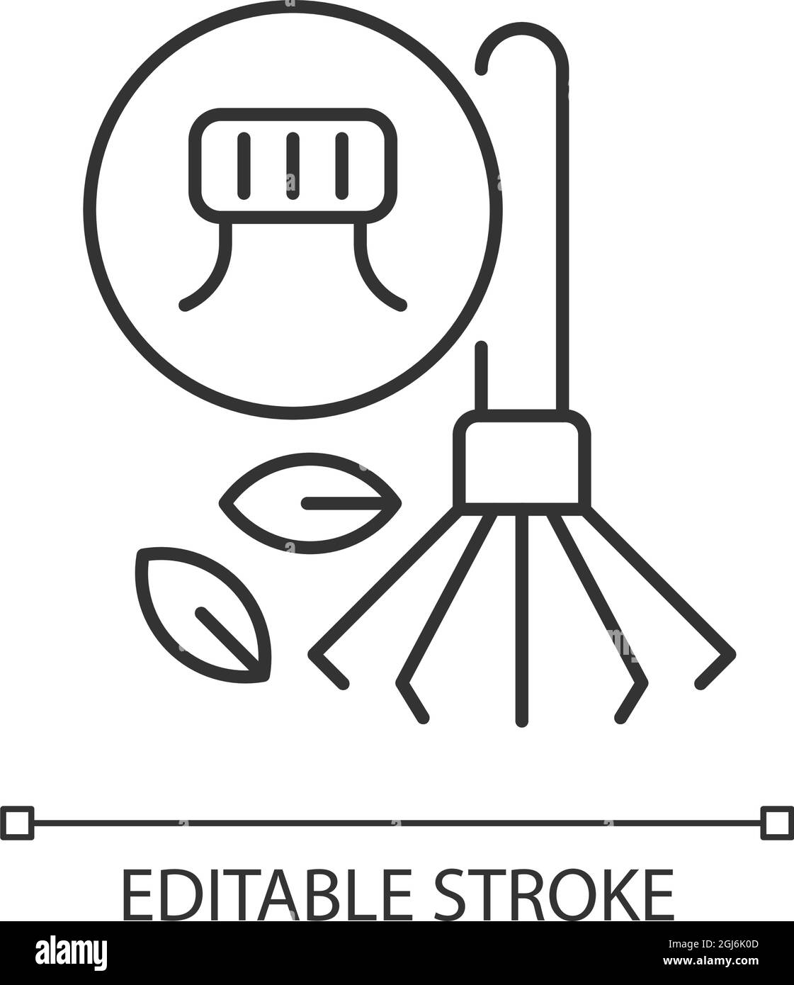 Rastrelli dall'icona lineare dei tappi dei flaconi Illustrazione Vettoriale