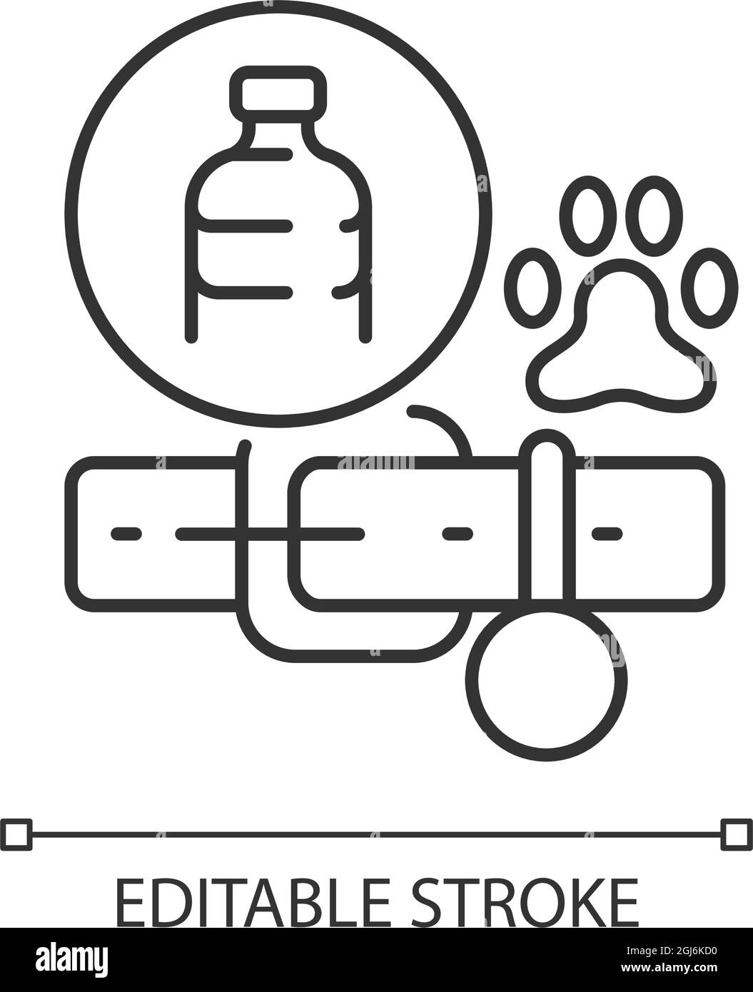 Collari per cani realizzati con icona lineare in plastica Illustrazione Vettoriale