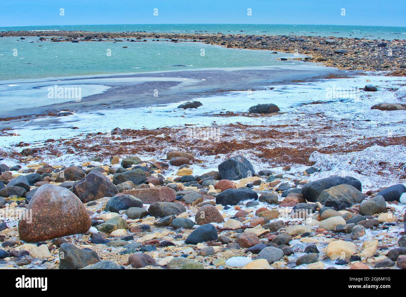 Canada, Manitoba, Churchill. Ghiacciate sulla costa della Baia di Hudson. Credit as: Mike Grandmaison / Jaynes Gallery / DanitaDelimont. com Foto Stock