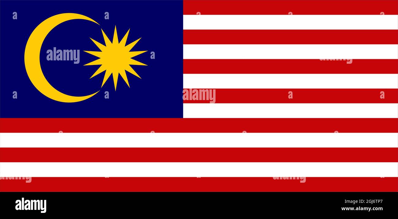 Modello vettoriale logo icona bandiera Malesia Illustrazione Vettoriale