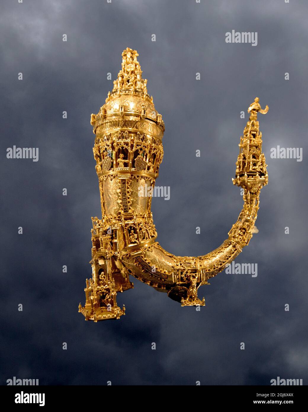 Corno d'oro. Castello di Rosenborg. Copenaghen, Danimarca. (Solo per uso editoriale) Foto Stock