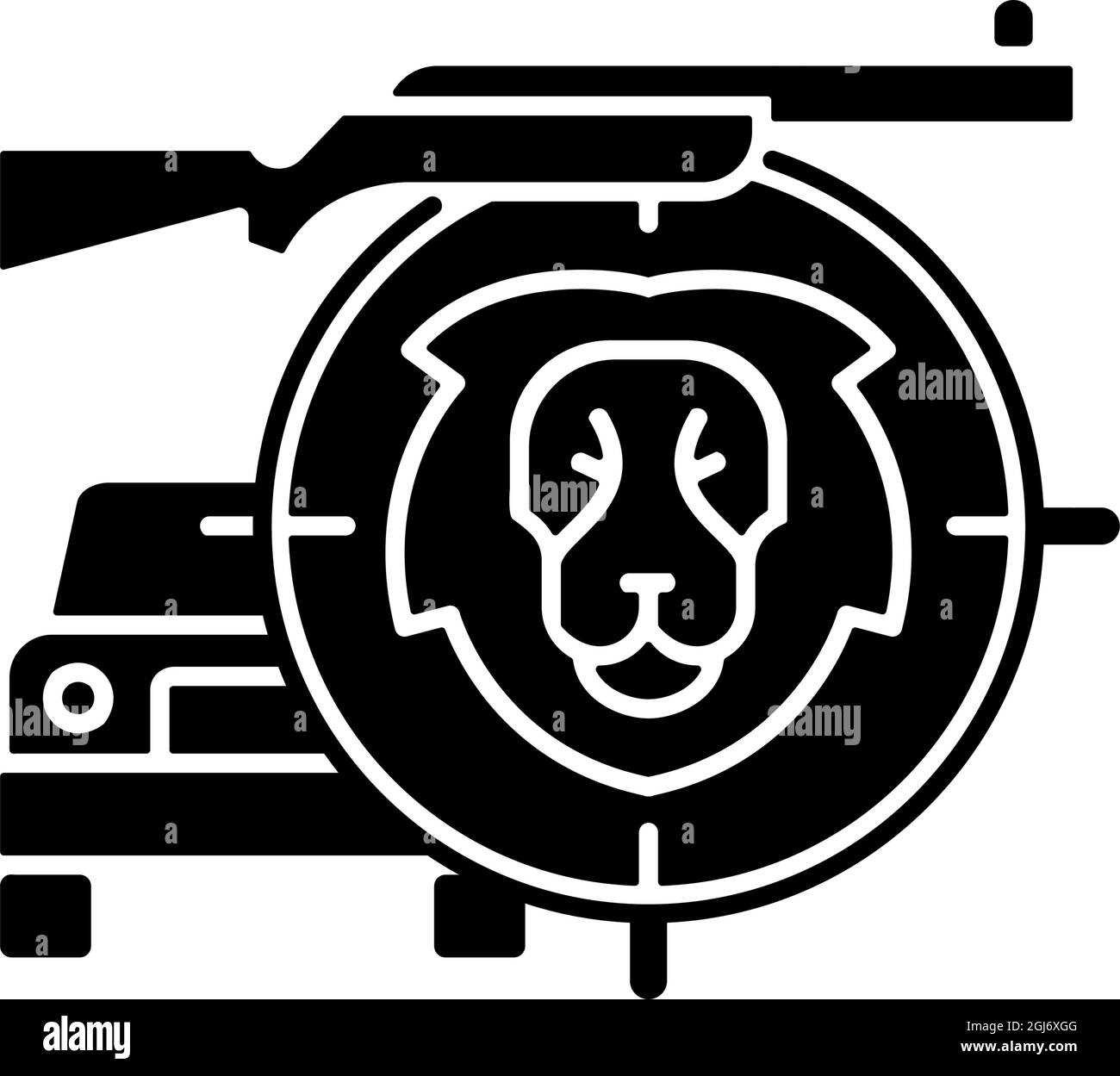 Icona del glifo nero di Safari Illustrazione Vettoriale